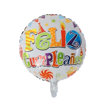 10tk 18inch Feliz cumpleanos hispaania beebi sünnipäeva õhupallid ring mylar heelium ballon õnnelik sünnipäeva õhu globos baloes