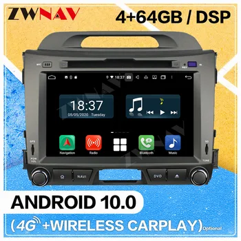 128GB Carplay Android 10.0 ekraan Auto DVD Mängija Kia Sportage 2010 2011 2012 WiFi GPS Navi Auto Audio Stereo Raadio juhtseade