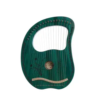 19 String Lyre Mahagon Vahend Kvaliteedi Roheline Harfil koos Tuning Mutrivõti Keelpilli muusikariista, Lastele, Täiskasvanud Algajatele