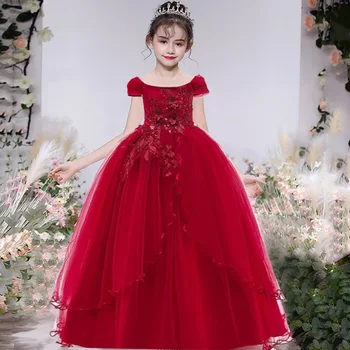 2021 Lapsed, Riided, Lilled Võistlused Printsess Kleit Lastele Riided Partei Pulm Kleit 14 10 12 Aasta Vestidos Verano