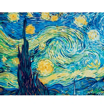 5D Diamond Maali Van Gogh Tähine Öö Käsitöö Komplekt, Täielik Ruut, Ring Puuri Puu Diamond Tikandid Maastiku Home Decor Kingitus
