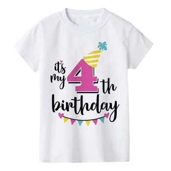 Lapsed Sünnipäeva Tshirt Naljakas Sünnipäeva Number 1-8 Prindi Väikelapse Beebi Poiss, Tüdruk, T-särgi Suvel Moe Lastele, Pool T-Särk Riided