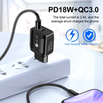 PD-USB-kiirlaadija QC 3.0 4.0 Kiire Laadimine iphone 12 pro 11 Samsung Xiaomi Redmi Kiire Laadimine 3.0 PD Mobiiltelefoni Adapter