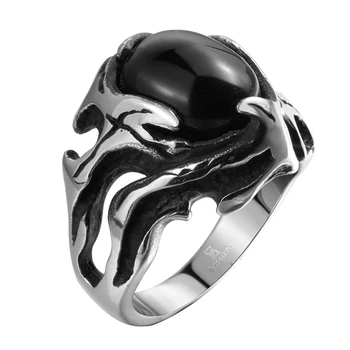 Retro Must Onyx Kolju Sõrmus Uus Stiil Päris Ehteid Sõrmus Suurus 8 9 10 11 GMYR161