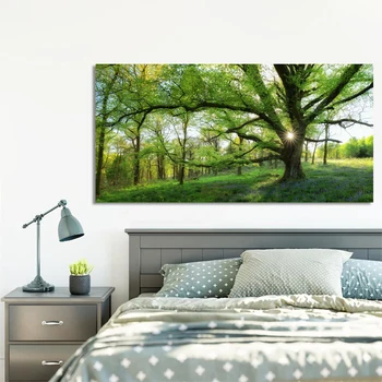 Roheline Mets, Maastik, Plakatid ja Pildid Seina Art Lõuend Maali Hiiglane Puud Pilte elutuba Kodu Kaunistamiseks raamita