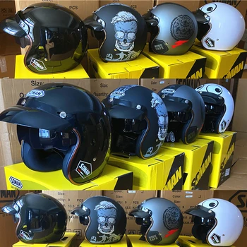 SOMAAN Kasko Moto Avatud Nägu Vintage Mootorrataste Helmet for Roller Kiivri Visiir Pool Nägu Chopper Cascos Meeste Retro Vespa Capacete