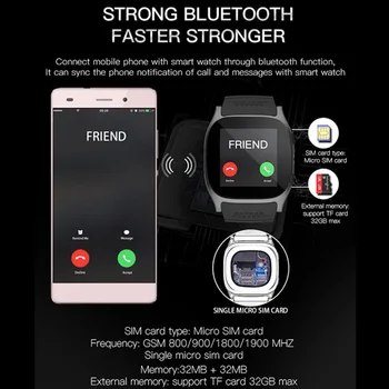 T8 Bluetooth-Toetada SIM-TF Kaart Kaamera ooterežiimi Ekraan Pedometer Smart Vaadata