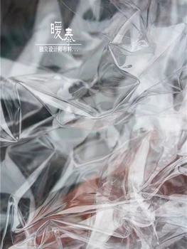 0,2 mm TPÜ Kangas PVC Läbipaistev Vedelik Kile Veekindel DIY Mantel Vihmamantel Crystal Kotid Decor Loominguline Disainer Riie