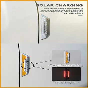 1/2 Tk Päikese Energia Staatiline Likvideerimise Kokkupõrke-LED-Multi-Funktsioon Hoiatus Kerge Staatiline Elektri-LED Car Light