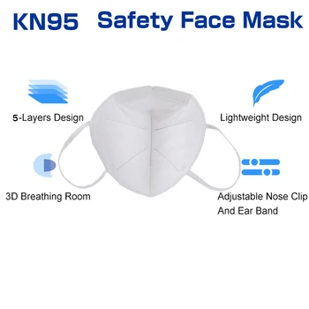 1-300pcs ffp2mask mascherine kn95 maskid 5 kiht Sisseehitatud nina silla see oleks ümber tihedalt, Meltblown filtriga ffp2 maskid täiskasvanud fpp2 maskid