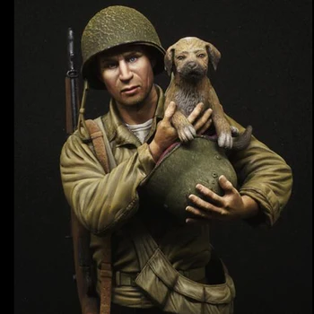 1/9 WW2 USA Jalaväe 'Saving the dog' Vaik kit Rind GK Sõjaväe teema World War II Katmata Nr värv