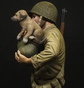 1/9 WW2 USA Jalaväe 'Saving the dog' Vaik kit Rind GK Sõjaväe teema World War II Katmata Nr värv