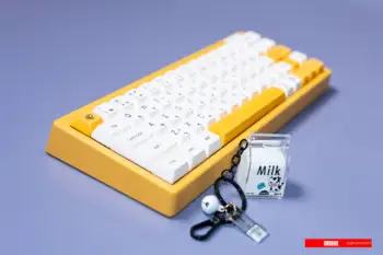 1 komplekt mesi ja piim teema keycaps jaoks MX lüliti mechanicak klaviatuuri PBT värvi subbed Neoon Jaapani minimalistlik valge klahv caps XDA