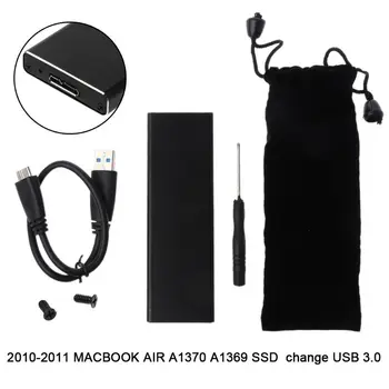 1 Tk USB3.0 6 12 Pin SSD Kõvaketta Ruum Juhul Adapter 2010 2011 MacBook Air A1370 A1369 USB 3.0 6+12Pin