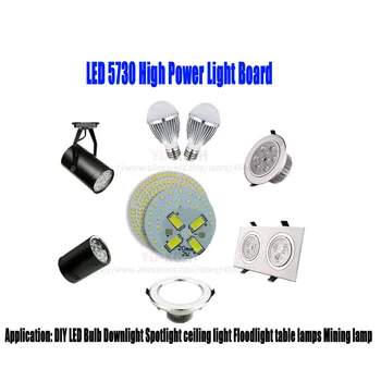 10 P LED PCB Kerge juhatuse Paigaldatud SMD 5730 LED-Kiipe Alumiinium Lamp plaat 5W 44mm Soe/Loodus/Valge Kristall Lamp DIY