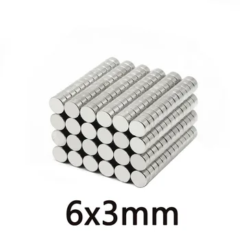 100/200/300PCS 6x3 mm Ketta Lahtiselt Leht Neodüüm Magnet 6mmx3mm Väike Ring Võimsad Magnetid, 6x3mm Haruldaste Muldmetallide Ma