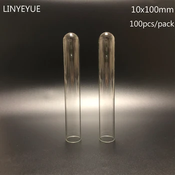 100 tk/pakk 10x100mm lab Klaasist katseklaasi U-kuju Alumises Väike Labor, Klaasist Toru