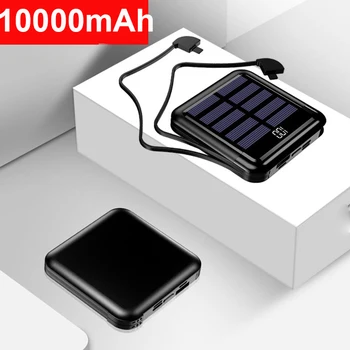 10000mAh Mini Solar Power Bank Kaasaskantav kiirlaadija Täis Peegel LED-Ekraan Powerbank Välise Aku Poverbank Telefoni
