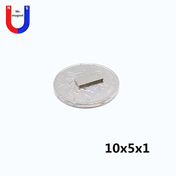 100tk 10x5x1 mm N35 Tugev Square NdFeB Haruldaste Muldmetallide Magnet 10*5*1 mm Neodüüm Magnetid 10mm x 5mm x 1mm