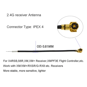 100tk 2.4 G Antena IPEX Kaabel IPEX4 / IPEX1 Vastuvõtja Antenn XM XM Pluss R-XSR RXSR ühildub RC Multirotor FPV Quadcopter