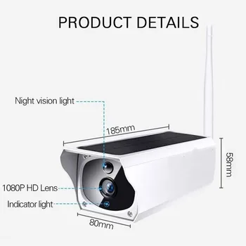 1080P HD Wifi Traadita IP-Kaamera Kodu Turvalisuse Järelevalve Veekindel Väljas Päikese Kaamera IR Night Vision kahesuunaline Audio Cam