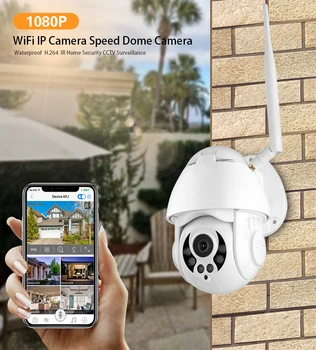 1080P IP-Kaamera, Wifi Väljas PTZ Speed Dome Traadita Wifi Turvalisuse Kaamera Pan Tilt 4X Digital Zoom 2MP Võrgustik CCTV Järelevalve