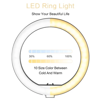 10inch LED Rõngast Kerge Fotograafia Selfie Ringi Valgustus Statiivi Seista Nutitelefoni Youtube ' i Meik Video Studio Ringi Lamp