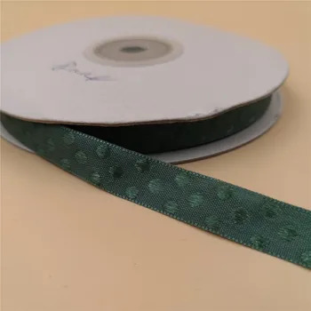 10MM X 33yards Palju Dk roheline kootud dots mati ribbon pulm teenetemärgi kommi, kooki kiletamine käsitöö külalisteraamatusse materjal