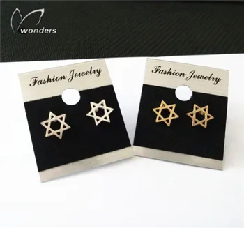 10Pair Dropship Juudi Ehted Magen Staar David Kõrvarõngad Kulla värvi Iisraeli Lihtne Ehted Hexagram Hulgimüük