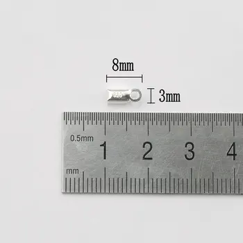 10TK 8*3mm 925 Sterling Hõbe nahast Nöör Press Lõpus Helmed Lukk Vihjeid Pannal Nöörid Ühendused Kaelakee Bracelelet tegemine