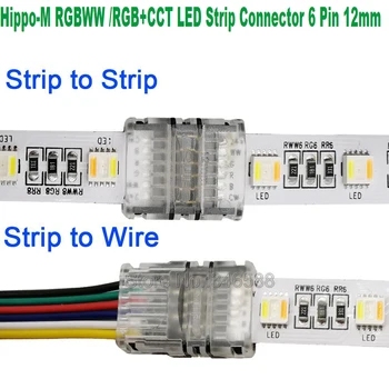 10tk/palju 6Pin RGBCCT LED Riba Konnektor Riba Juhe Riba Riba Terminal IP20 IP65 Veekindel 12mm RGB+CCT LED Ribad