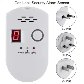 110-240V Gaasi Detektor Alarm Juhtmevaba Digitaalne LED Display Loodus Lekib Põlevat Gaasi Detektor Kodu Alarm Süsteem