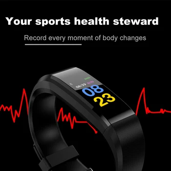 115 Pluss Smart Watch Südame Löögisageduse Monitor vererõhu Fitness Tracker Veekindel Nutikas Käevõru IOS Android