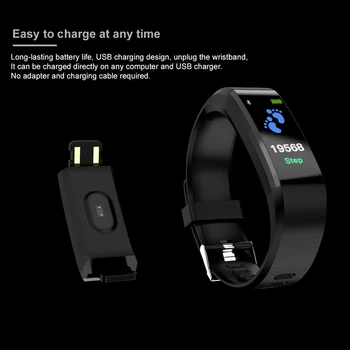 115 Pluss Smart Watch Südame Löögisageduse Monitor vererõhu Fitness Tracker Veekindel Nutikas Käevõru IOS Android