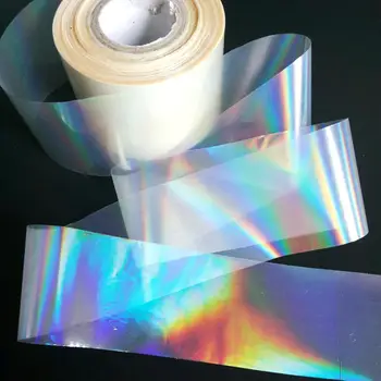 120M/rull Laser Selge üleminek Fooliumiga Jaoks Salong Holograafiline Purunenud Klaasi Kuuma Stantsimine Küünte Kleebised Vajutage Paberil