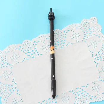 12tk/palju 0.38 mm Must Tint Kass Geeli Pliiats Cartoon Plastik Geel Pliiatsid Kirjutamiseks Kontori koolitarbed Kirjatarvete