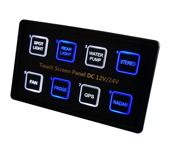 12V/24V 8 Gang Sinine LED Mahtuvuslik Mõttes Touch Control Panel Kast Auto Marine Paadi, Haagissuvila