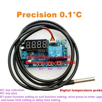 12V High precision Intelligentne Thermoregulator Termostaat Temperatuuri Kontroller DS18B20 Andur Viivituse Taimeri Aeg Relee Lüliti