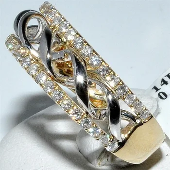 14K Kuld Ehteid 2 karaati Teemant Rõngad naiste Anillos Bague Naiste Bizuteria bague ehted bijoux femme anillos rõngad
