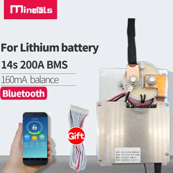 14s Bluetooth BMS kunsti 200A nutikas liitiumaku tarbijakaitseameti 48v energy storage aku laadimine li-ion aku