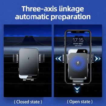 15W Qi Juhtmevaba Laadija, Telefon Seista Omanik Intelligentne Infrapuna Jaoks iPhone12 Pro Xiaomi Laadija Telefoni Omanik Air Vent Mount