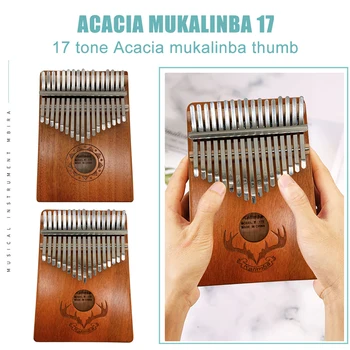 17 Võtmed Mahagon Puit, Kalimba Pöidla Sõrme Klaver Mbira muusikariista, muusikariista-Aafrika sõrme klaver Algaja