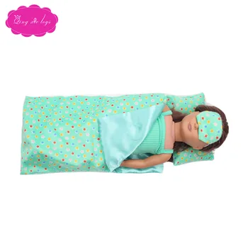 18 tolline Tüdrukute nukk voodipesu magenta tekk, lilla padi Ameerika vastsündinud roheline paik Beebi mänguasjad sobivad 43 cm baby dolls c292