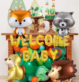 1set Metsamaa Welcome Baby Õhupallid Metsamaa Pool Džungel Safari Sünnipäeva Teenetemärgi Lapsed Loomade Metsa Poole Tarvikud