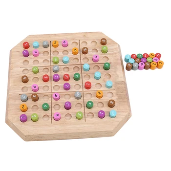 1Set Puidust Sudoku Mängu Male Kvaliteediga Kummist Puidust laste Haridus Mänguasjad Täiskasvanud Luure Mäng