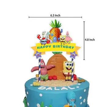 1set Sponge Partei Asjade Poiss Või Tüdruk Bob Lateks Õhupallid Sünnipäevaks Banner Cartoon Teema Kaunistamiseks Kook Torukübar Lapsed Ballon