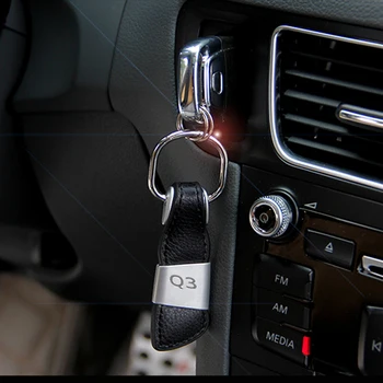 1tk Must Nahk Auto Logoga Võtmehoidja võtmehoidja Car Styling Tarvikud Audi Q3 RS Quattro S-line Sline võtmehoidja