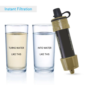 2/1tk Väljas Ellujäämise veepuhasti Vee Filter Straw Vee Mini Filter filtreerimissüsteem Väljas Tegevust Hädaolukorra Elu