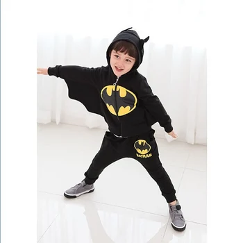 2-8 Aasta Lapsed Poisi Riideid Must Kostüüm Cosplay Lahe Poiss, Pikk Kevad Riided Seatud Laste Kapuutsiga Tops+Pikad Püksid