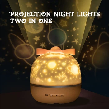 2 in 1 LED Pöörleva Muusika Projektor Starry Night Light Romantiline Projektsioon Led-Vikerkaar Starlight Star Light
